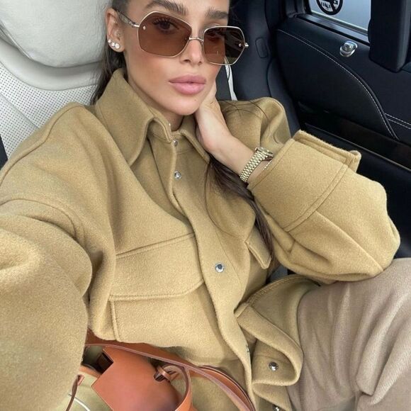H&M Shacket Jacket Mustard Oversized - Picture 4 of 15
